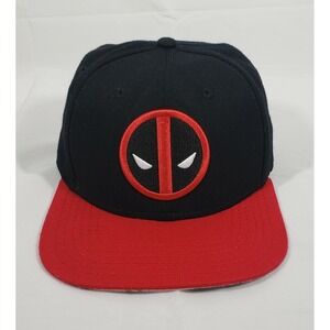Marvel Deadpool Men Black Red Snapback Baseball Cap Hat Superhero Adjustable